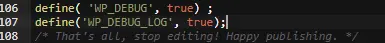 wp-debug true 程式碼